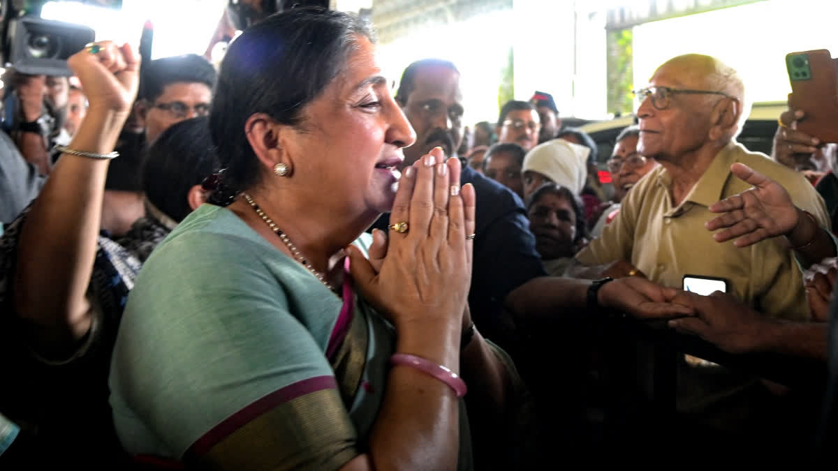 Assembly Bypoll Results 2026: Congress Wins In Karnataka; BJP Retains 5 Seats, Sunetra Pawar Scripts History Maharashtra Deputy Chief Minister Sunetra Ajit Pawar being welcomed by supporters on her arrival at Babasaheb Ambedkar International Airport, in Nagpur, Thursday, April 30, 2026.