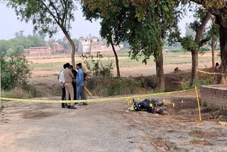In this image, Police were seen at the accident site, investigating the accident in Uttar Pradesh's Ambedkar Nagar.
