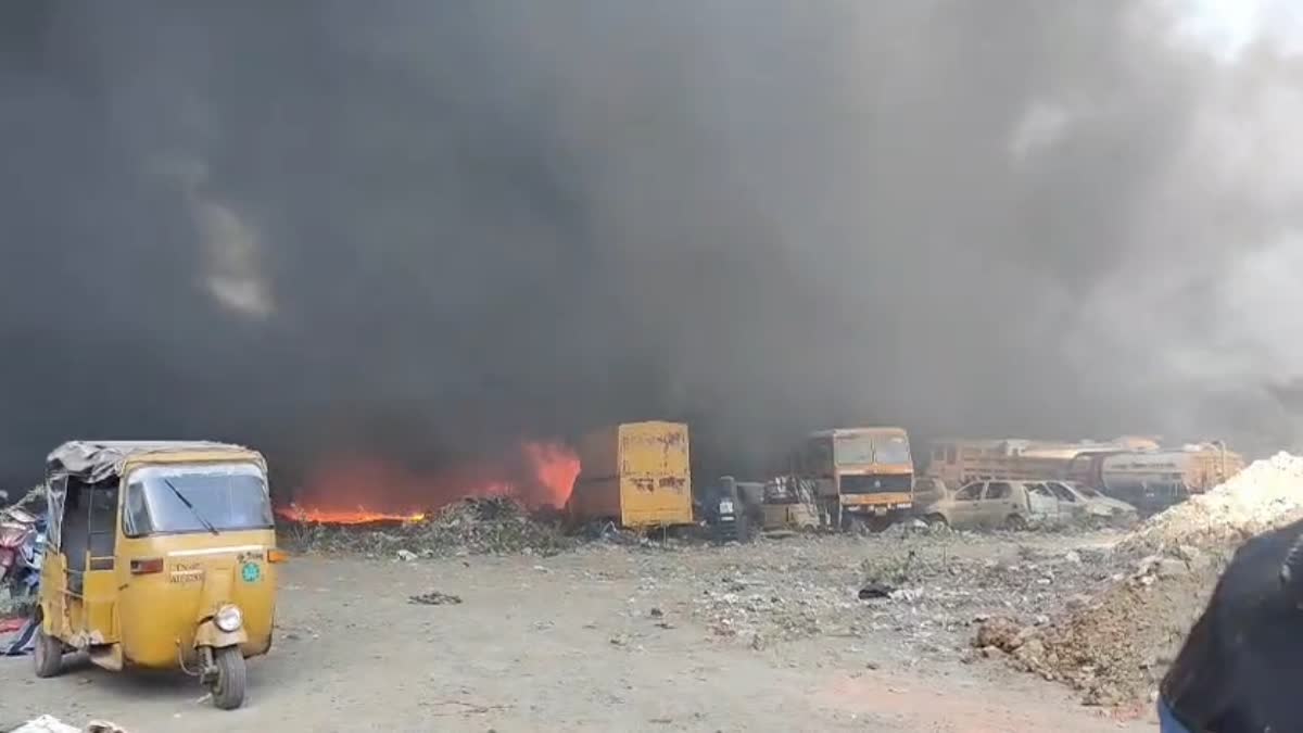 தீ விபத்து நடைபெற்ற பகுதி