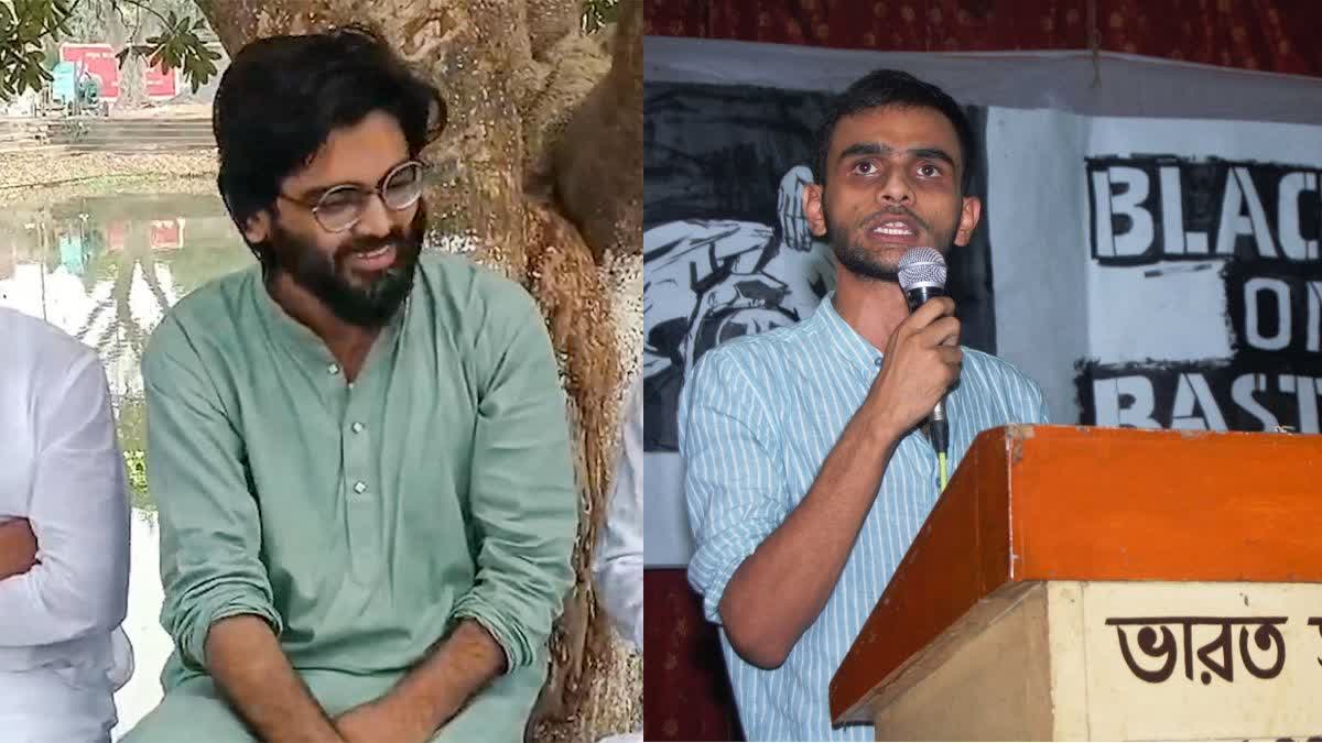 File photos of Sharjeel Imam (L) and Umar Khalid