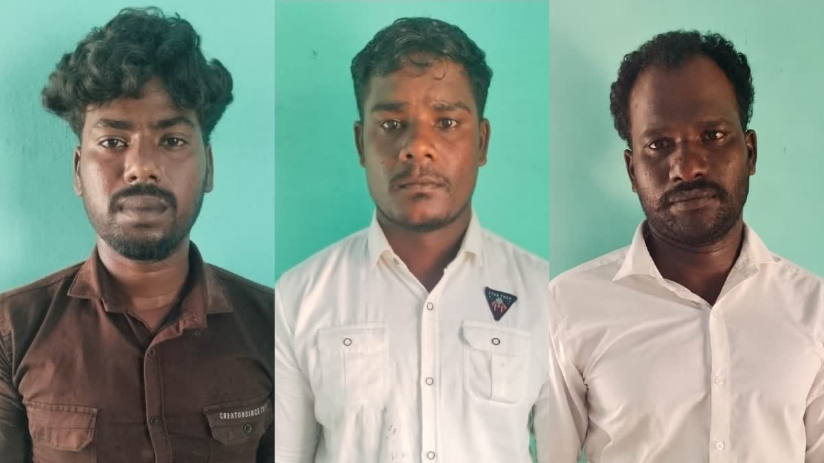 கைதான குமார், மகேந்திரன், முத்துச்செல்வன்