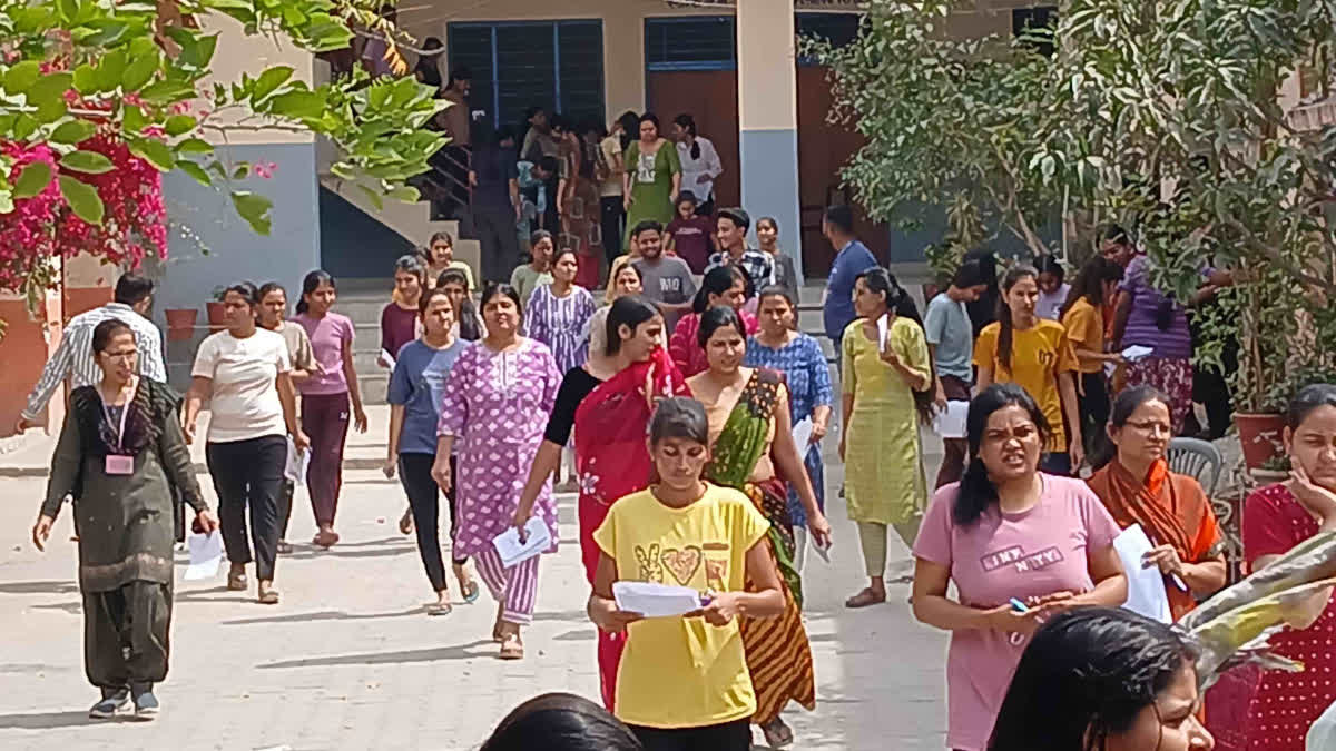 Candidates coming out after taking the exam