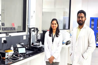 IISc researchers Rashmita Luha (left) and Ajay Tijore
