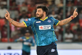 Akhil Rathod of the Hyderabad E-Champions celebrating after taking a wicket in TG20.
