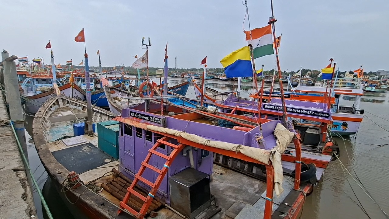 રેડ એલર્ટને લઈ જાફરાબાદના દરિયા કિનારે 800 બોટો લાંગરી દેવાઈ