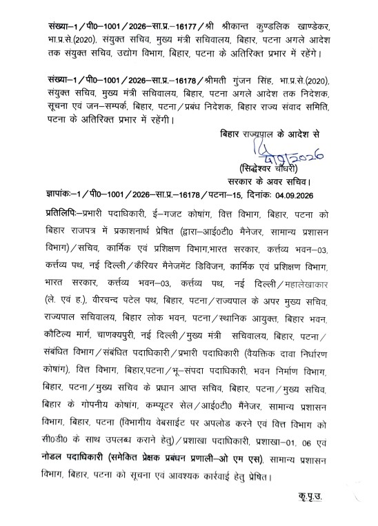 Bihar IAS Transfer