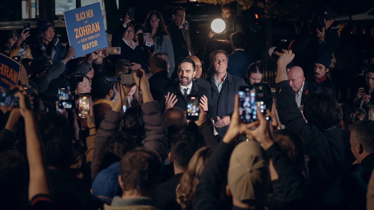 'Trump Threatened By Our Campaign': Mamdani Emerges As Front-Runner As NYC Mayoral Race Enters Final Lap New York mayoral candidate Zohran Mamdani speaks at Dutch Kills Playground on Monday, Nov. 3, 2025, in the Queens borough of New York.