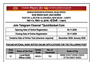 PNB LBO Recruitment 2025 Apply Online Eligibility criteria Selection process