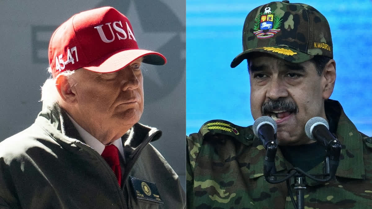FILE- US President Donald Trump (L) and (R) Venezuela’s President Nicolás Maduro