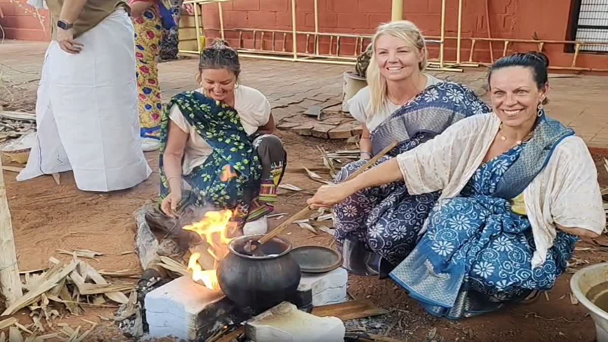 தூத்துக்குடியில் பொங்கல் பண்டிகை கொண்டாடிய வெளிநாட்டினர்