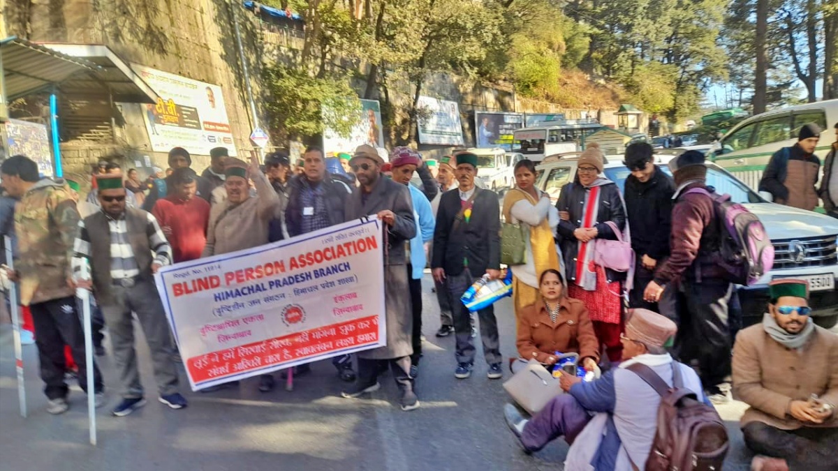 Visually Impaired protest in Shimla