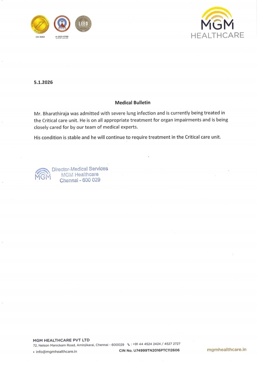 BHARATHIRAJA MOVIE  BHARATHIRAJA HOSPITALISED  BHARATHIRAJA  bharathiraja health