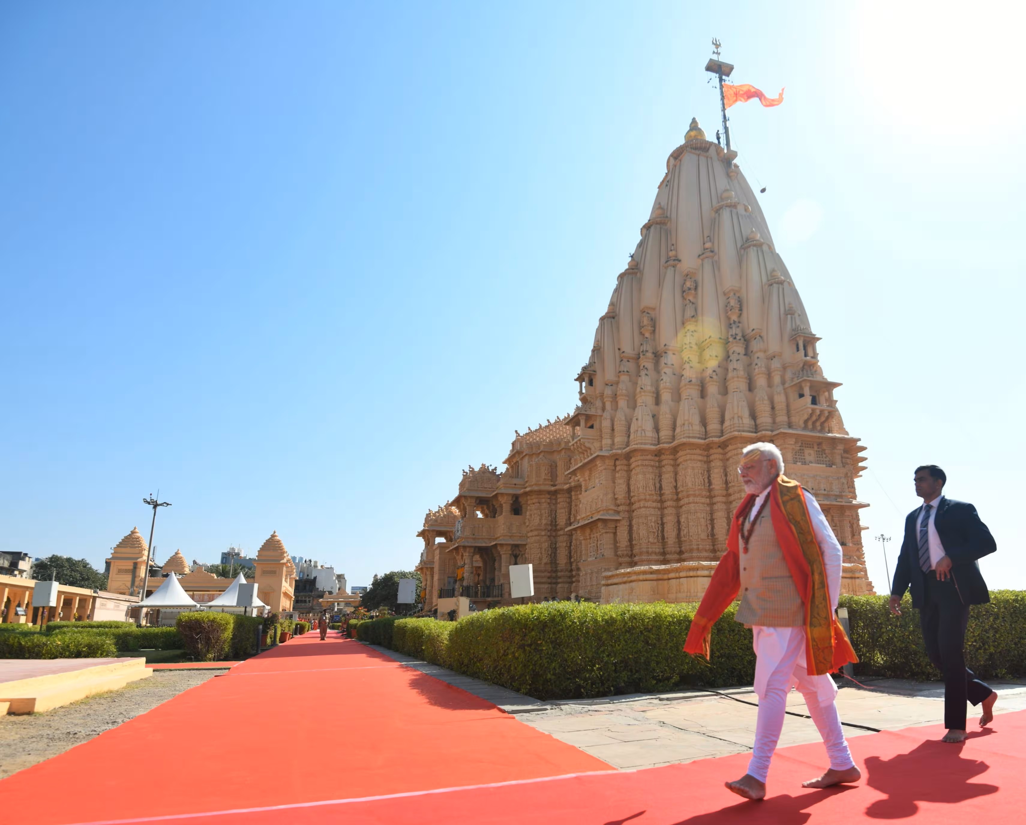 Prime Minister Narendra Modi performs Darshan and Pooja at Somnath temple