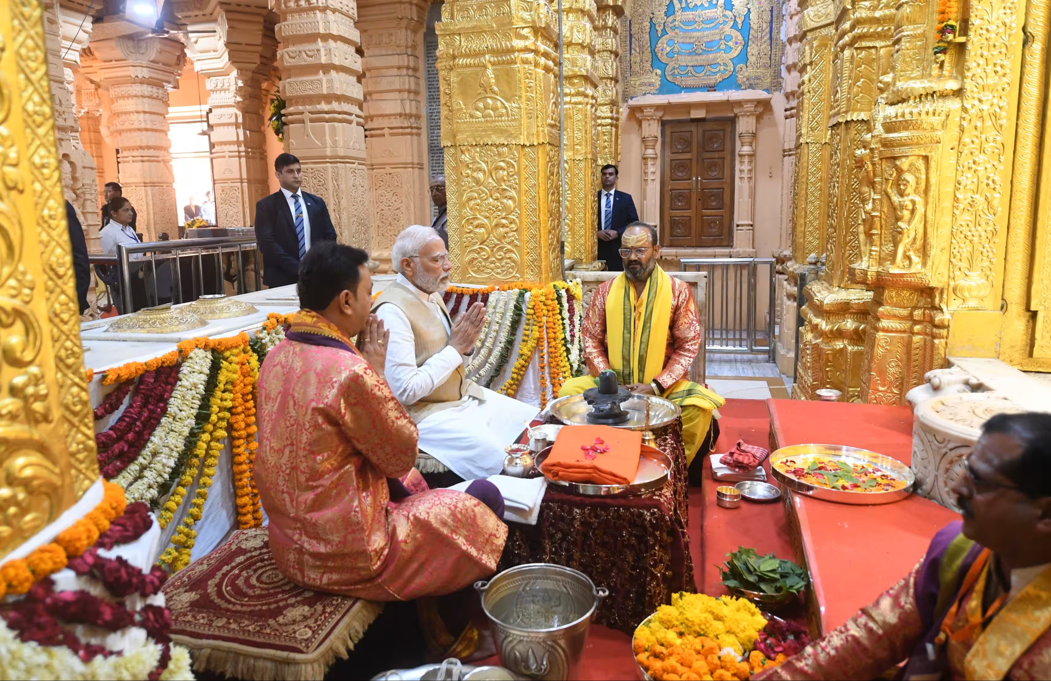 Prime Minister Narendra Modi performs Darshan and Pooja at Somnath temple