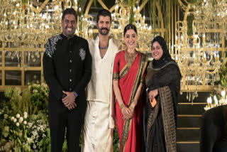 രശ്‌മിക മന്ദാന വിജയ് ദേവരകൊണ്ട  രശ്മിക വിജയ് ദേവരകൊണ്ട വിവാഹം  ഹിഷാം അബ്‌ദുള്‍ വഹാബ്  വിരോഷ് റിസപ്‌ഷന്‍