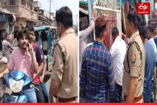 पुलिस ने चलाया अतिक्रमण के खिलाफ अभियान.