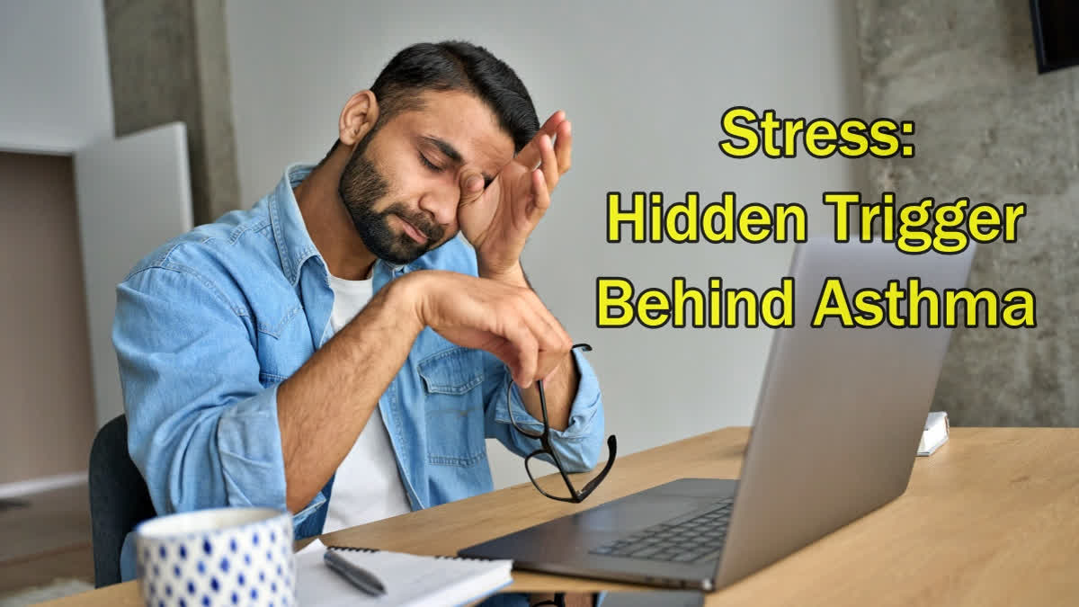 Stressed man in office