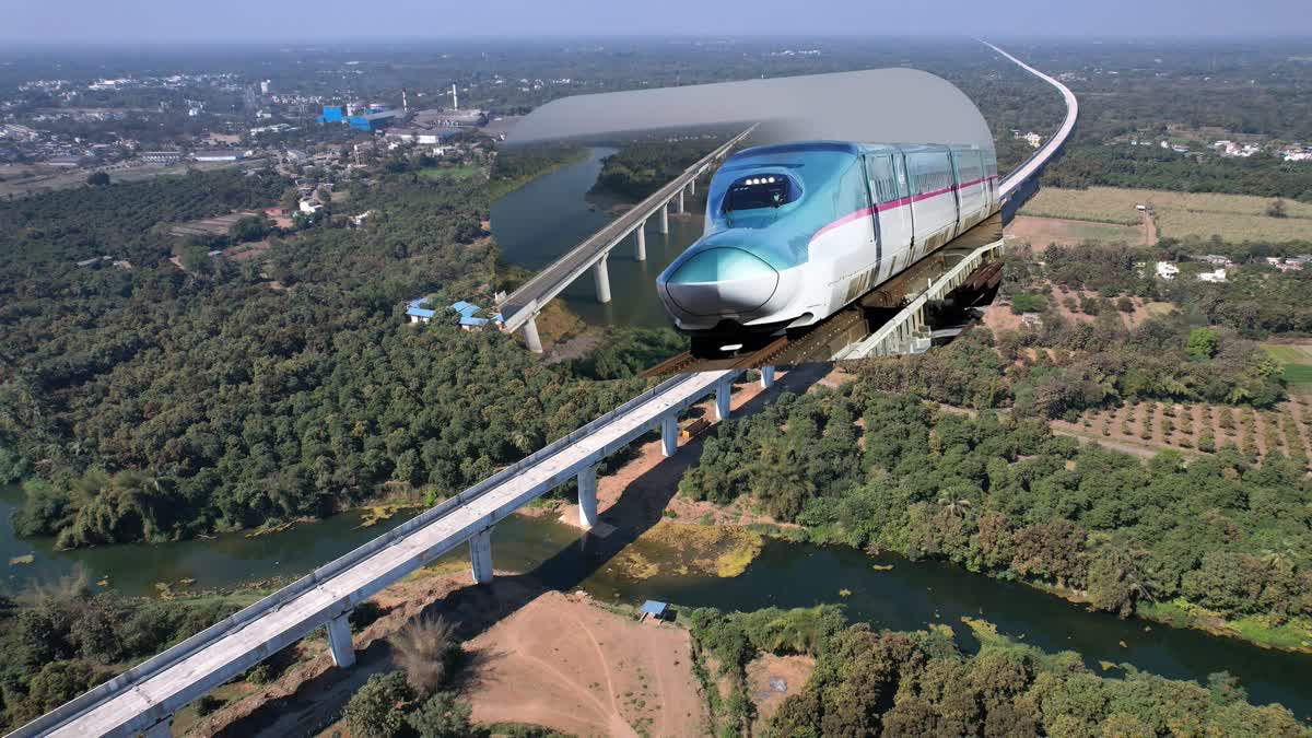 BULLET TRAIN TEST  MUMBAI AHMEDABAD BULLET TRAIN  INDIAN BULLET TRAIN PROJECT  BULLET TRAIN TRACKED WORK