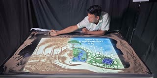 WORLD ENVIRONMENT DAY ARTIST MANAS KUMAR SAHOO SAND ANIMATION MESSAGE