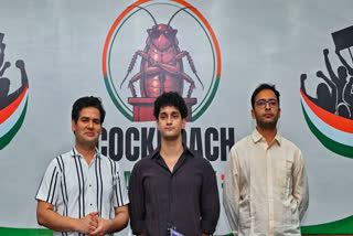 Cockroach Janta Party spokespersons Saurav Das, Vijeta Dahiya, and Ashutosh Ranka during a press briefing at the Constitution Club of India, in New Delhi on Wednesday.