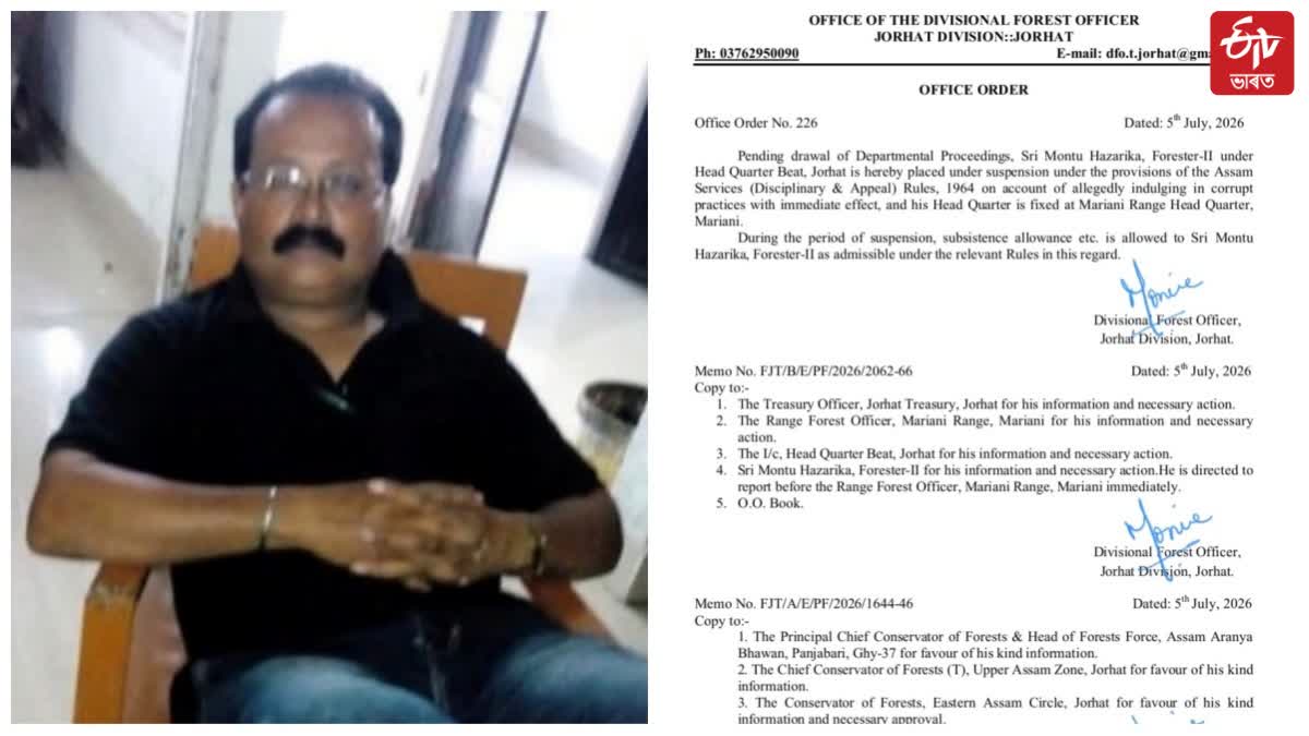 immediately suspended jorhat forest officer montu hazarika