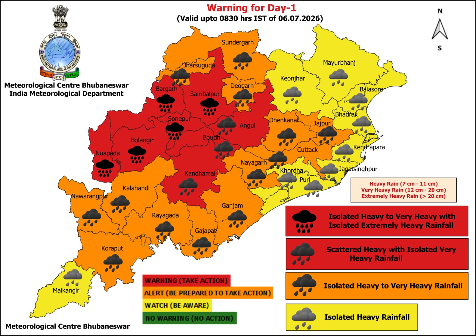 Red alert for 8 districts