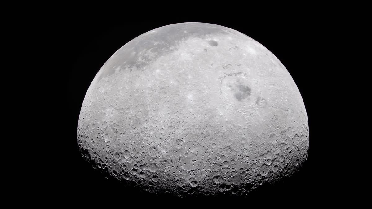 The Moon’s rocky, uneven, and otherworldly surface features are highlighted by the terminator – the difference between light and darkness.