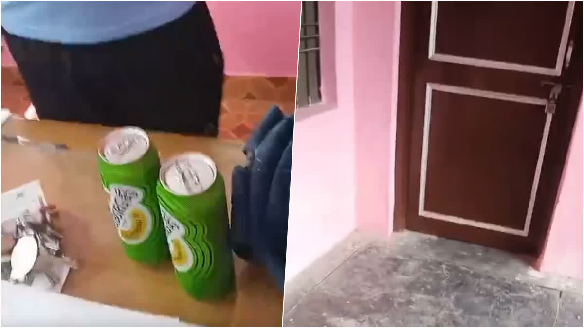 पंचायत घर में जाम छलकाने का आरोप