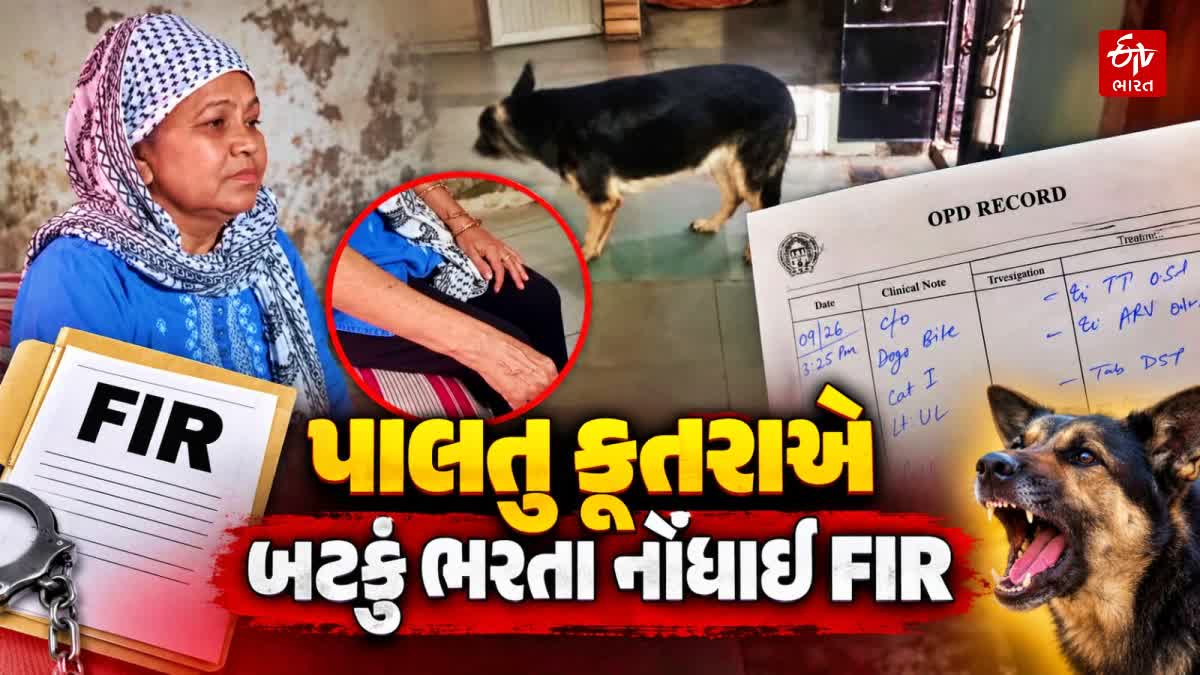 વસ્ત્રાલમાં પાલતુ શ્વાનનો હુમલો, 54 વર્ષીય મહિલાને બટકું ભરતા પોલીસ ફરિયાદ
