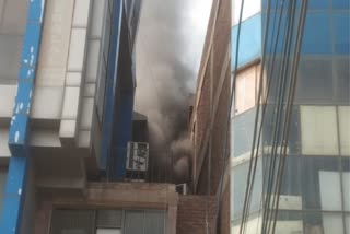 Plumes of smoke rising from Hiralal Mall were visible from afar.