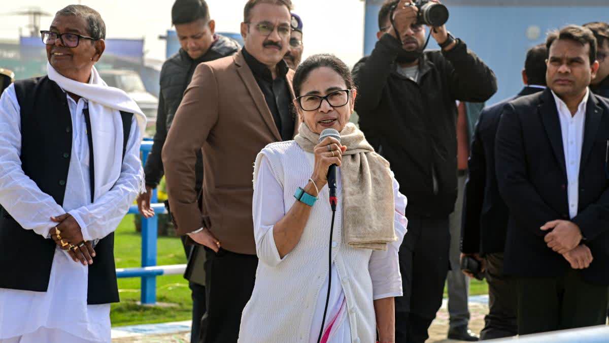 CM Mamata Banerjee in Sagar Islanda on Tuesday.