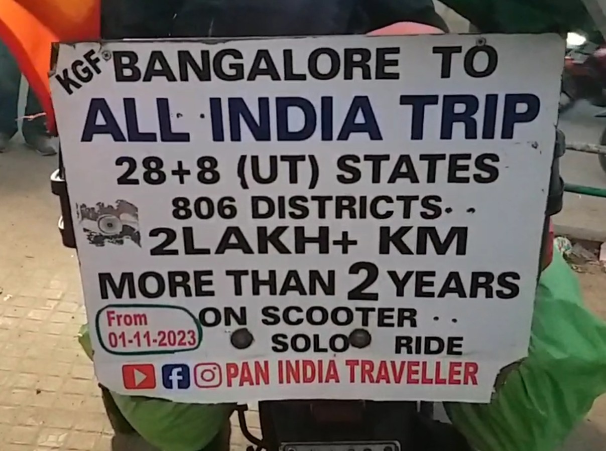 Bengaluru youth travels to 806 districts in 28 states with road safety message