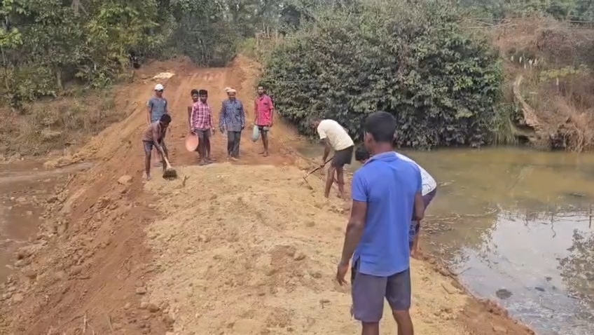 built temporary bridge