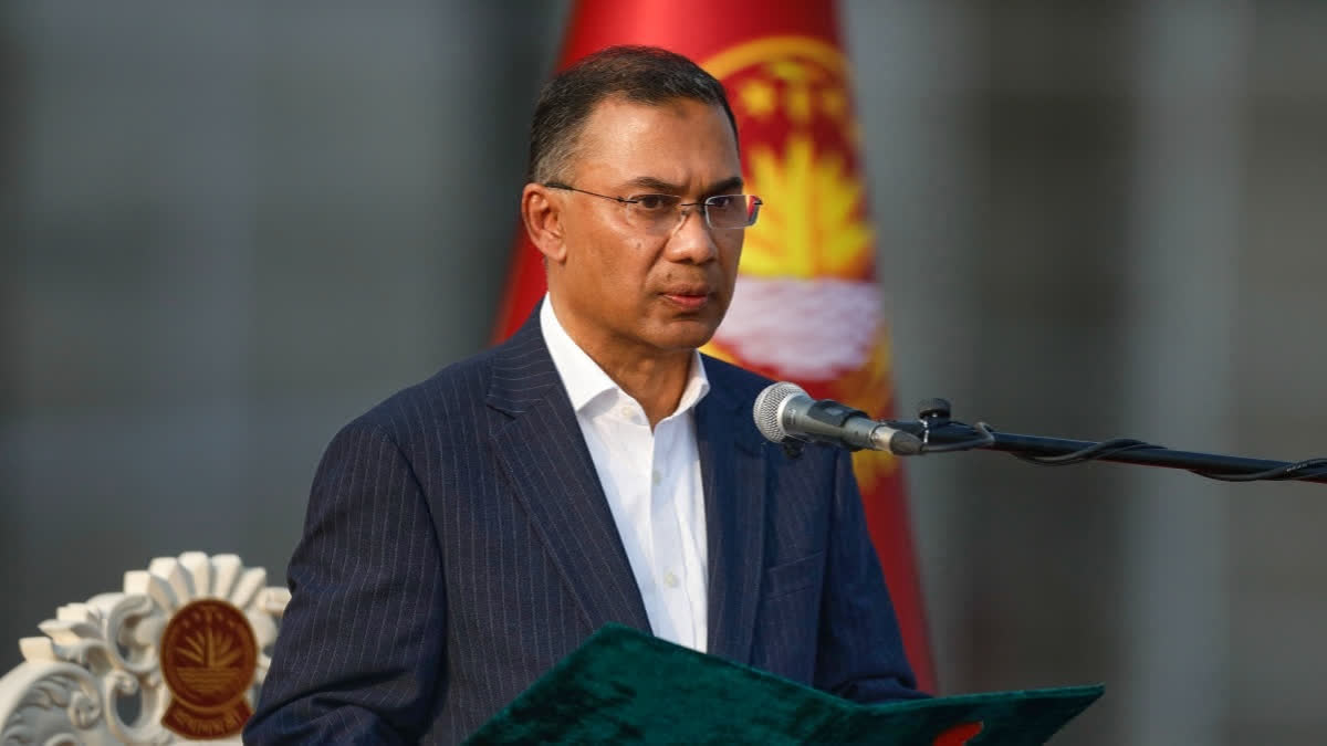 File photo of Tarique Rahman taking oath as PM of Bangladesh