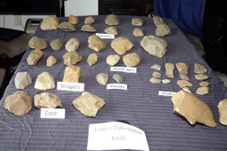 An excavation in Mangar Bani forest unearthed prehistoric tools.
