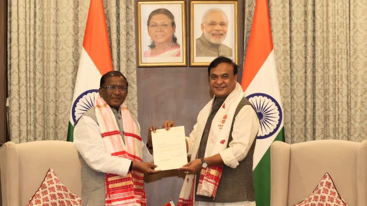 Himanta Biswa Sarma meets Governor Lakshman Prasad Acharya.