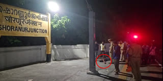 MAN ON A TRAIN RAILWAY STATION  DRUG ADDICTION  SHORANUR RAILWAY STATION  KERALA NEWS