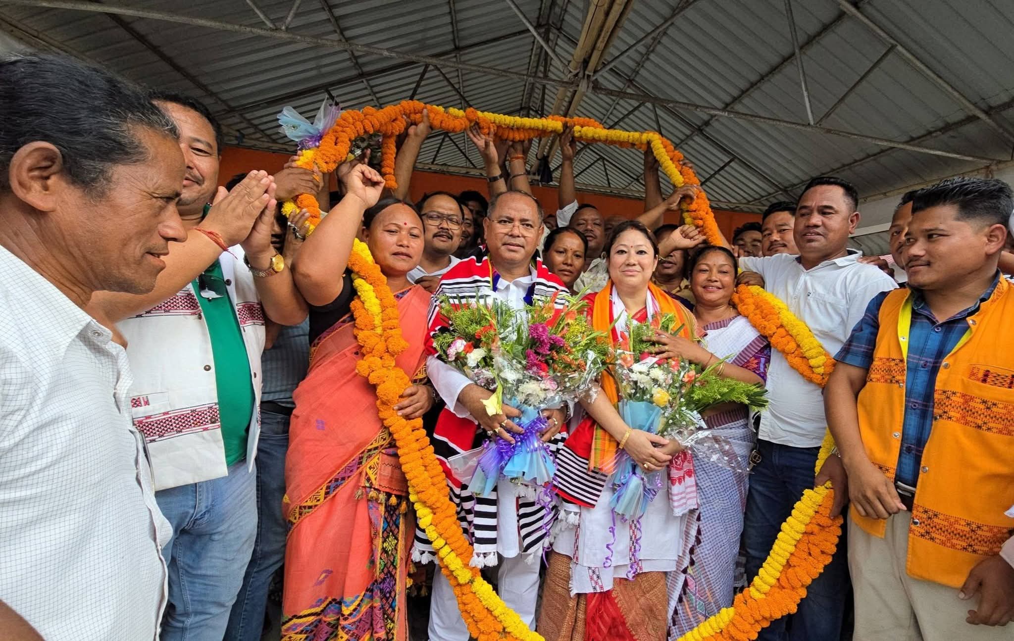 Newly elected MLA Bhuvan Pegu felicitated