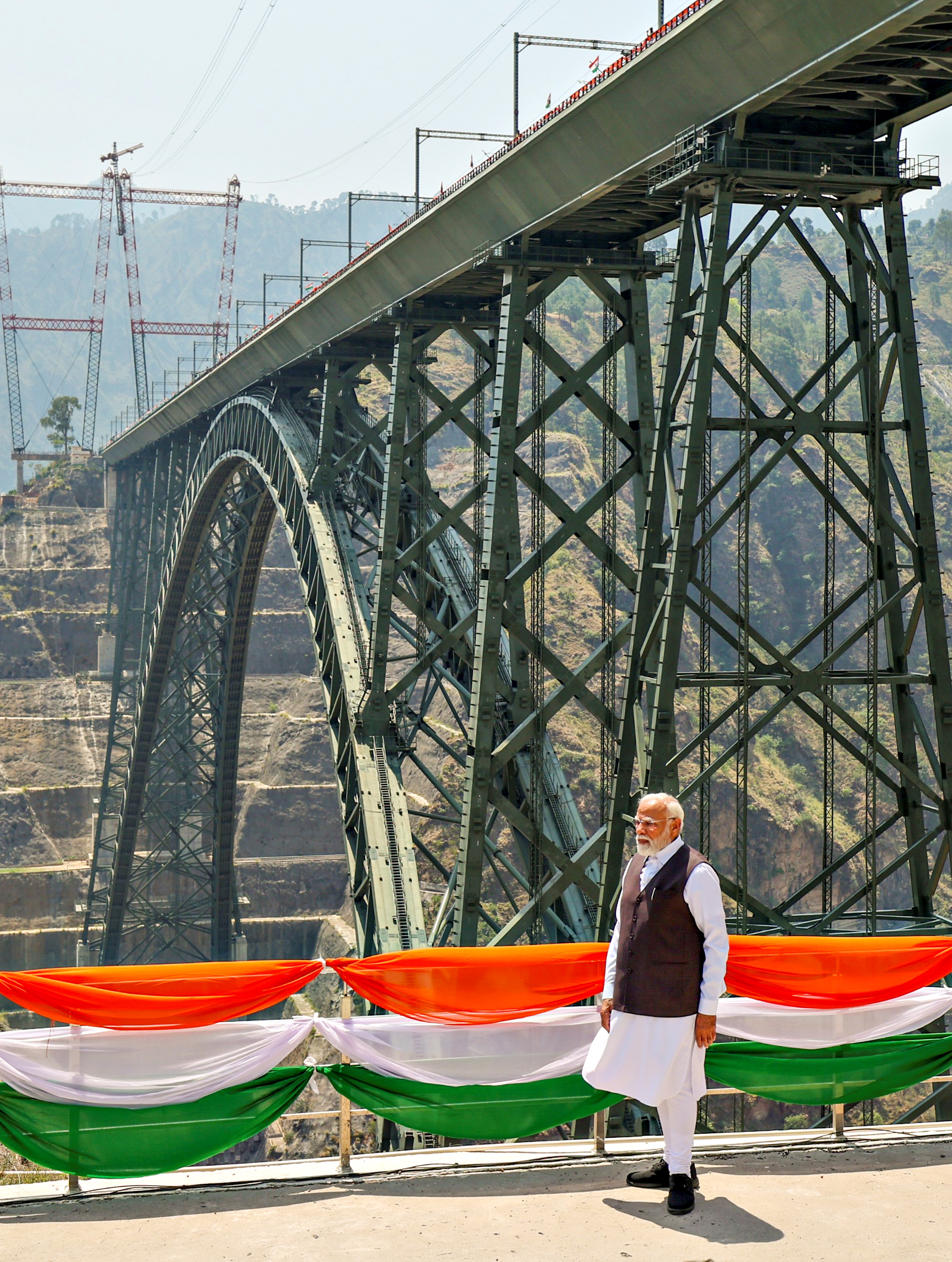 PM Modi inaugurates Chenab Rail Bridge