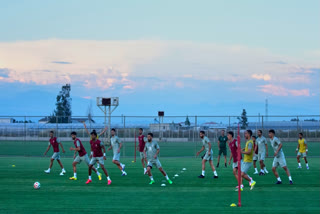 Iran's players work out during a training session, in Antalya, southern Turkey, Tuesday, June 2, 2026, ahead of the World Cup soccer tournament.