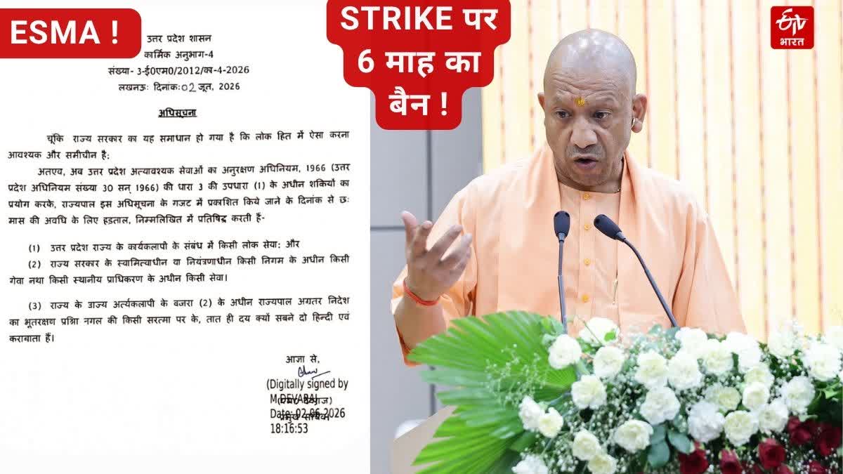 उत्तर प्रदेश में हड़ताल पर पाबंदी: योगी सरकार ने 6 महीने के लिए लागू किया एस्मा (ESMA)