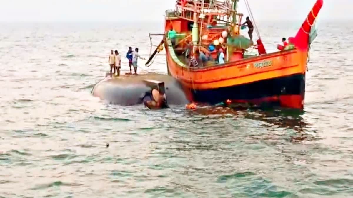 A fisherman was rescued after his boat capsized