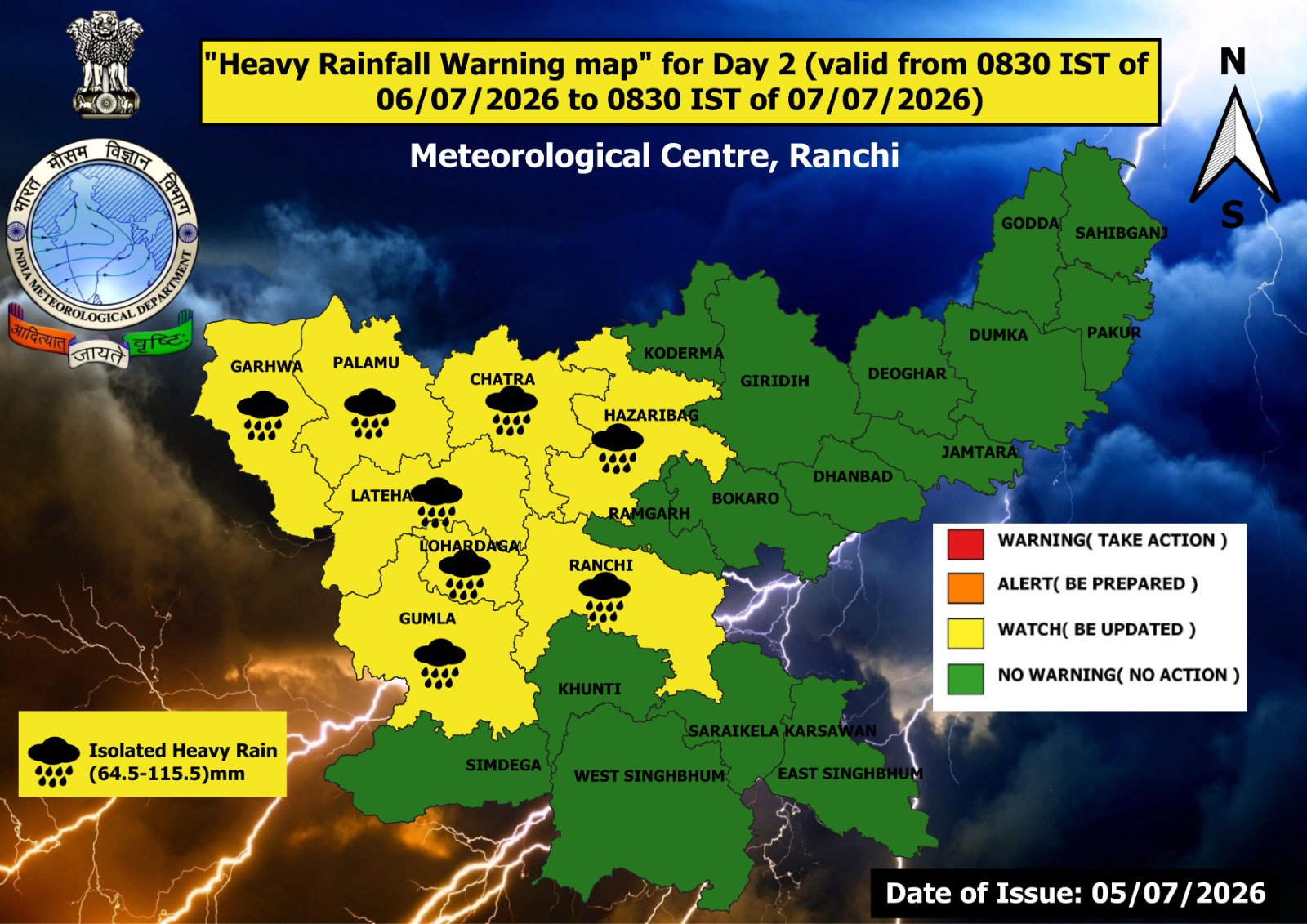 weather report in ranchi