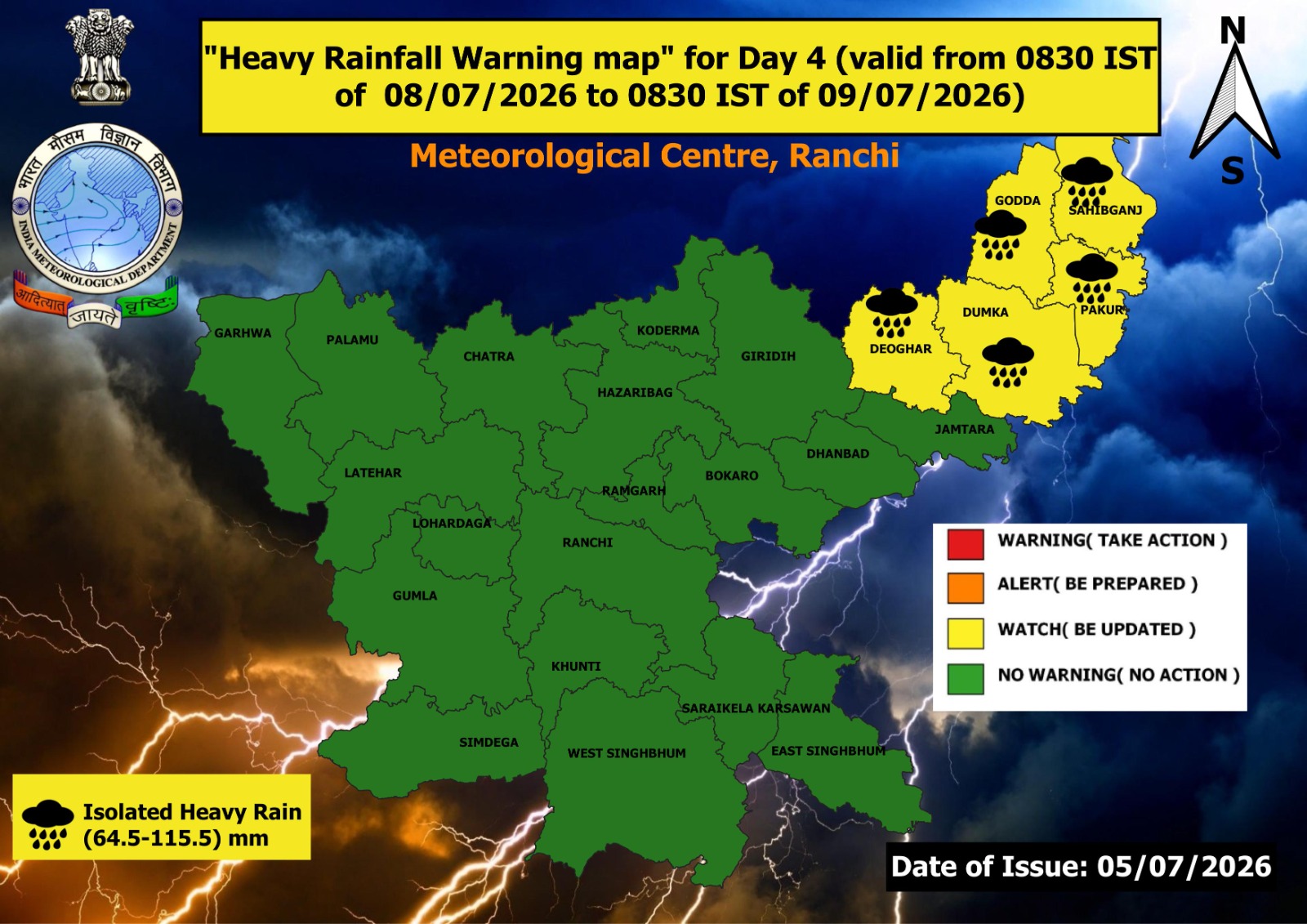 weather report in ranchi