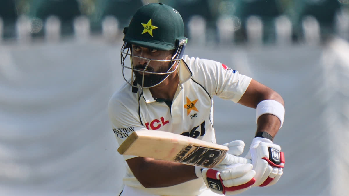Pakistan's Abdullah Shafique bats during the first day of the second test cricket match between Pakistan and South Africa