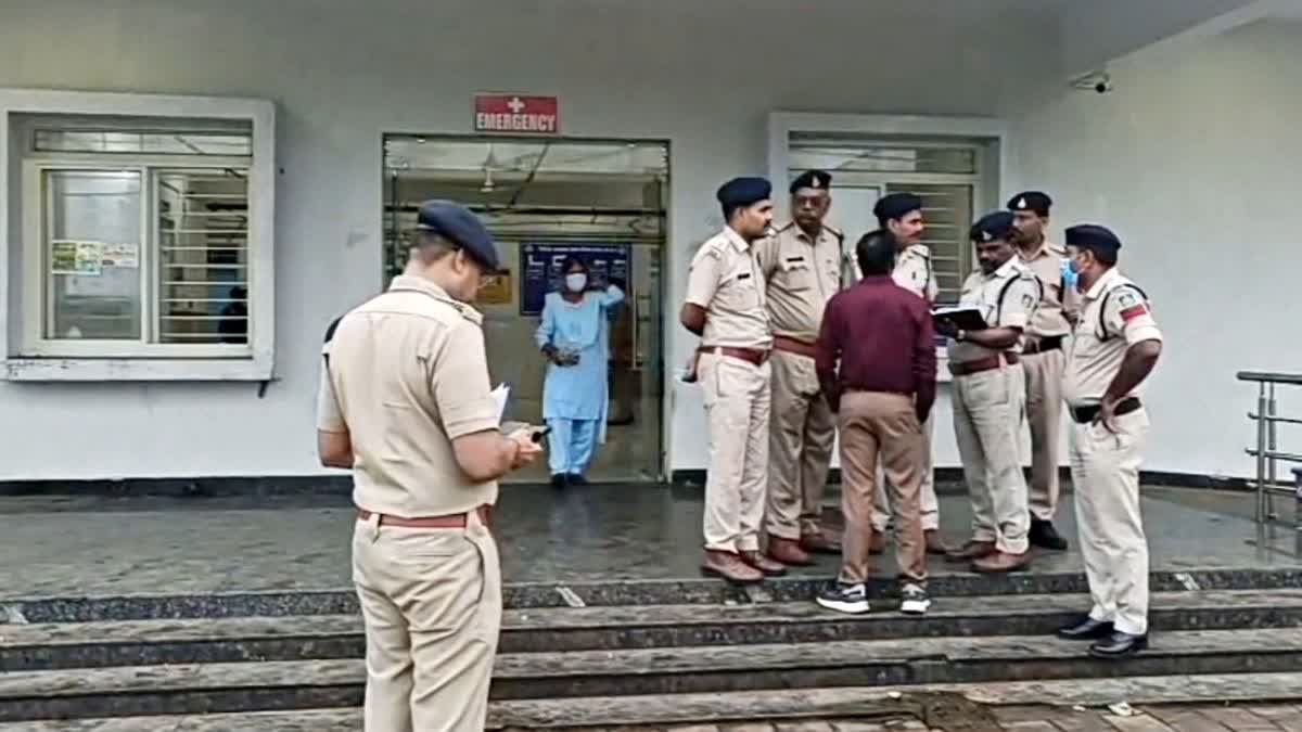 Outside the Sagar district hospital in Madhya Pradesh.