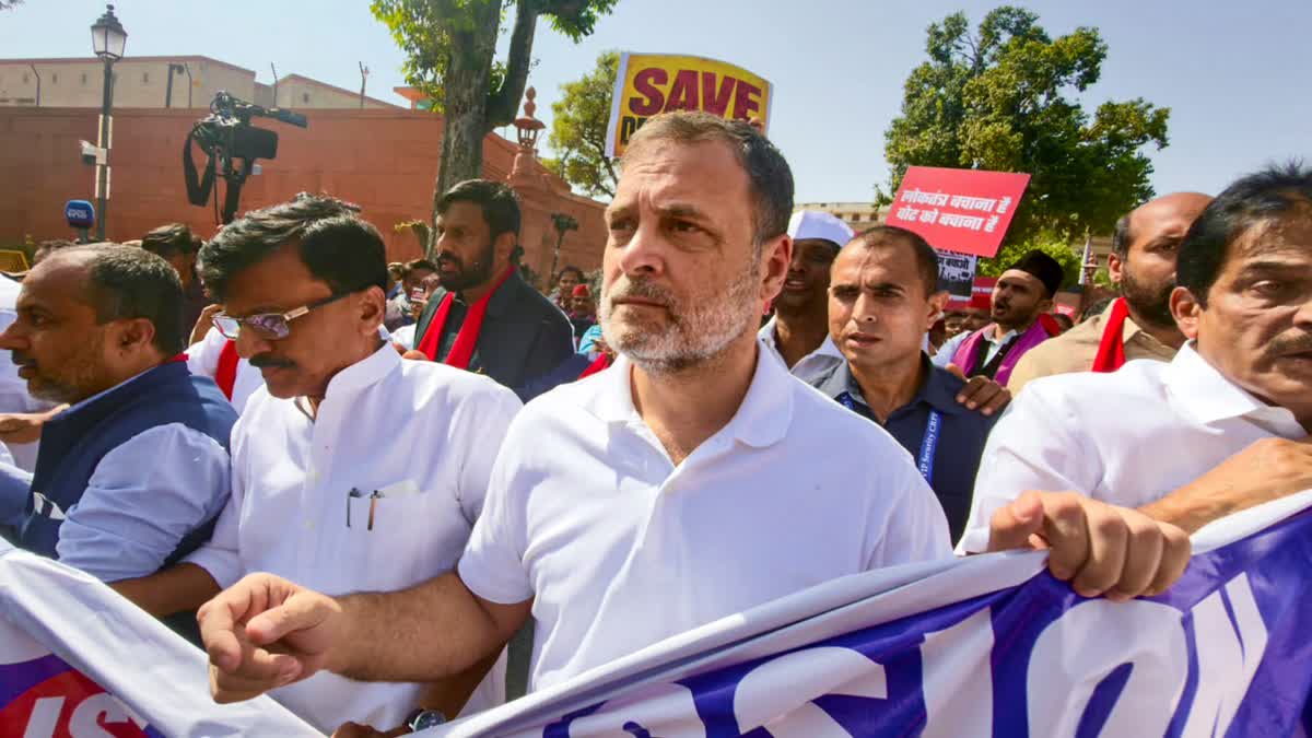INDIA bloc MPs stage sit in