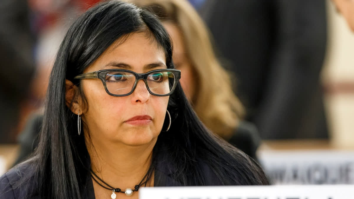 FILE- Acting President of Venezuela Delcy Rodriguez