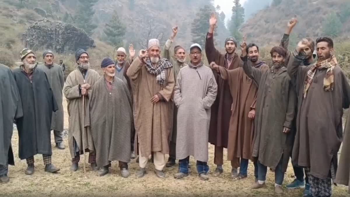 Gujjar community protests against Forest department in Tral of Kashmir