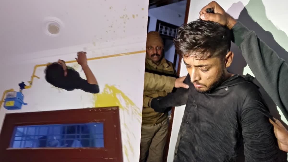 THIEF TRAPPED IN EXHAUST FAN HOLE